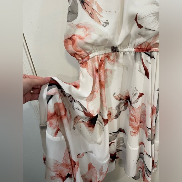 WHBM Pink and white floral flare midi summer dress sleeveless - Picture 5 of 10